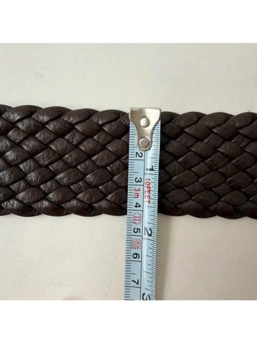 Brighton Braided Leather Belt Brown Silver Scroll Buckle Women's Size 40